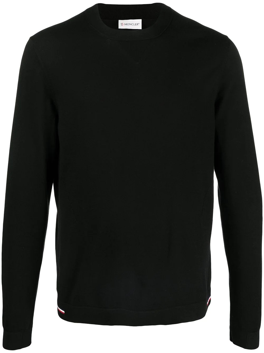 tricolour-detail crew-neck jumper - 1