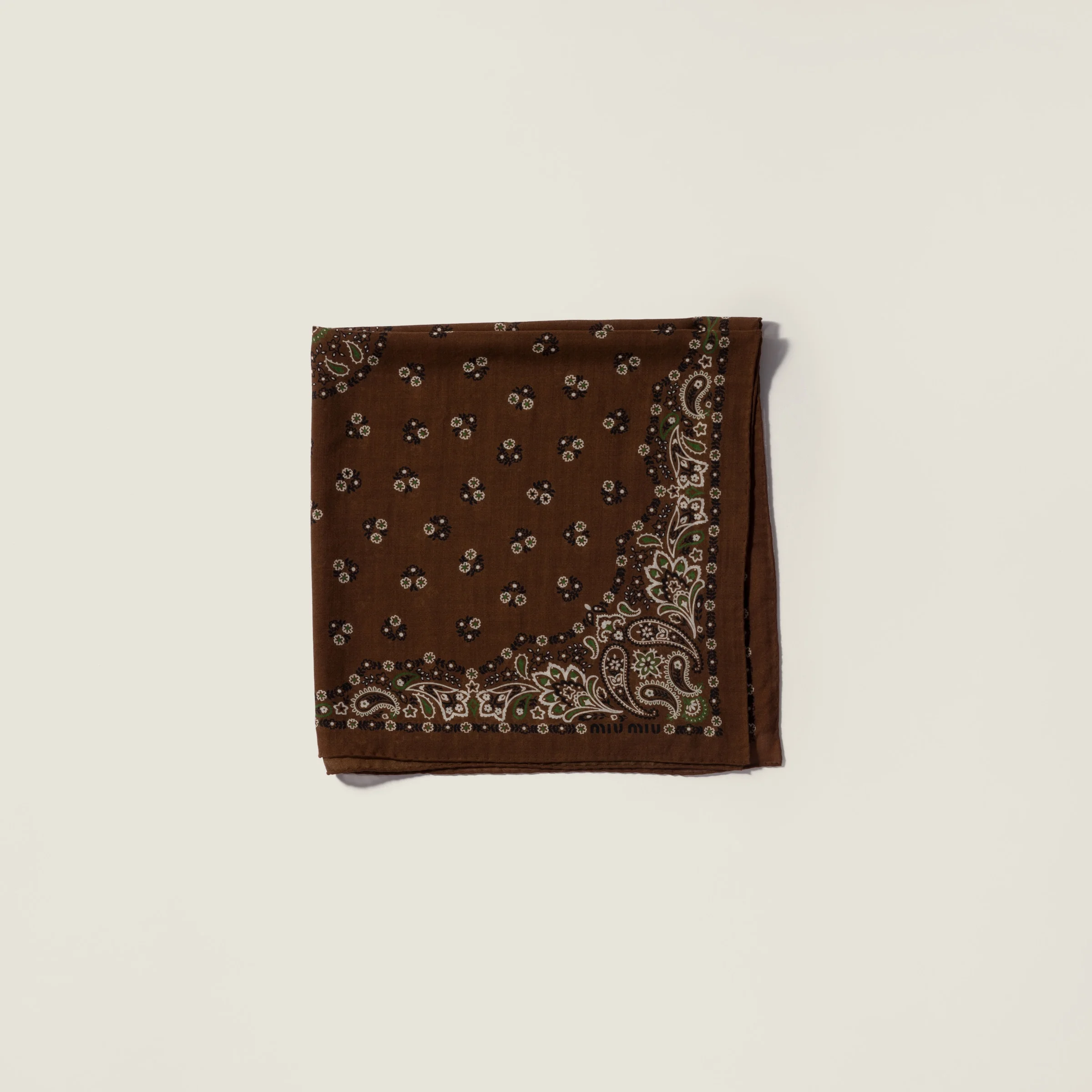 Printed wool and cashmere scarf - 1