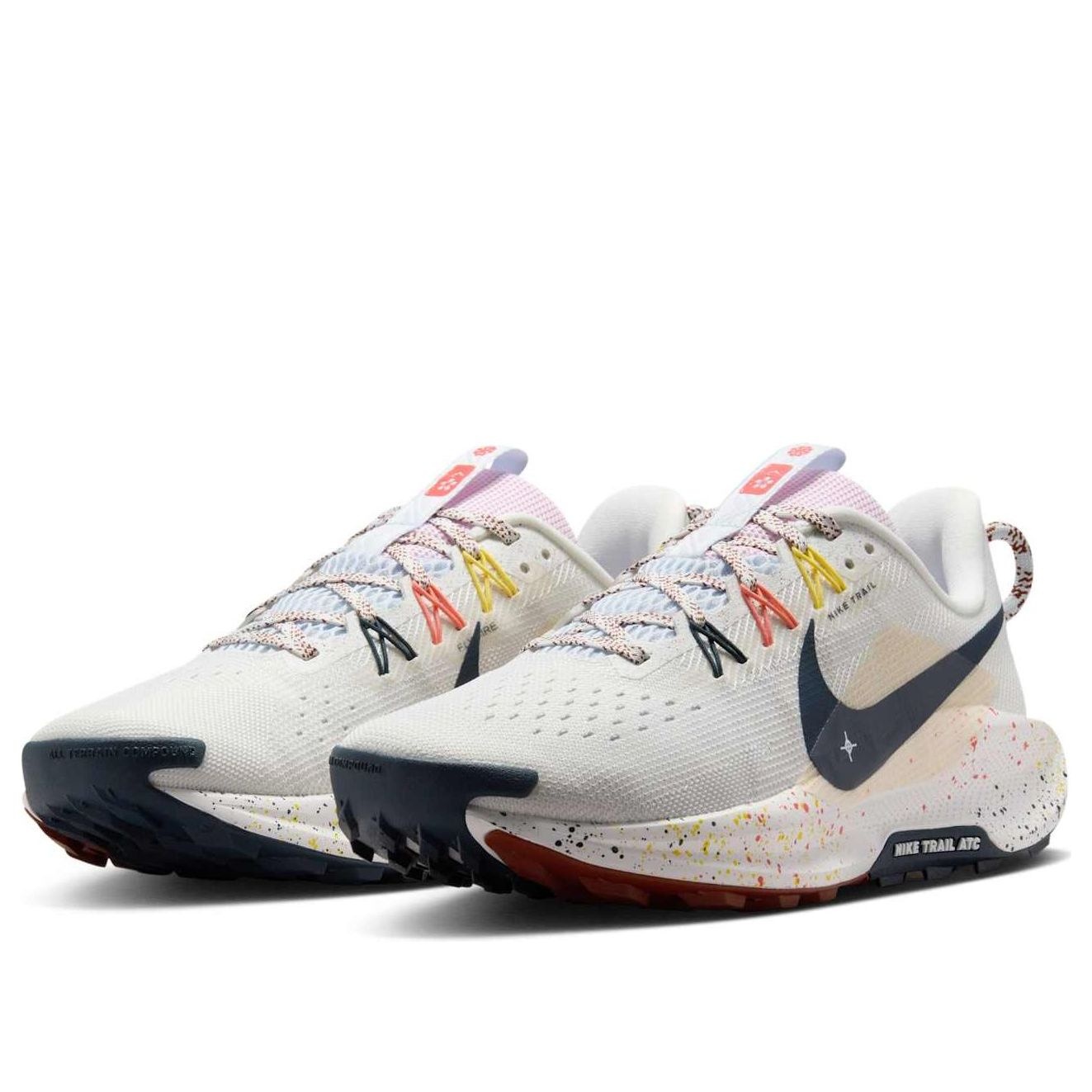 (WMNS) Nike React Pegasus Trail 5 'Summit White Football Grey Pink Foam Armory Navy' DV3865-102 - 3