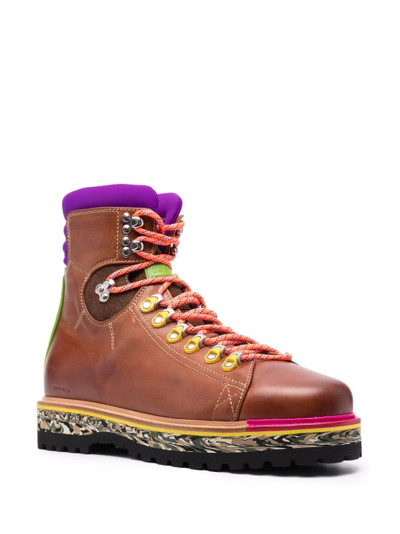 Etro Contrast-Detail leather boots outlook