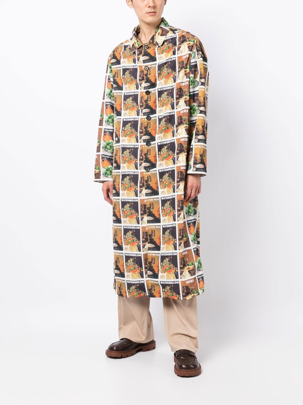 graphic-print long-length shirt - 2