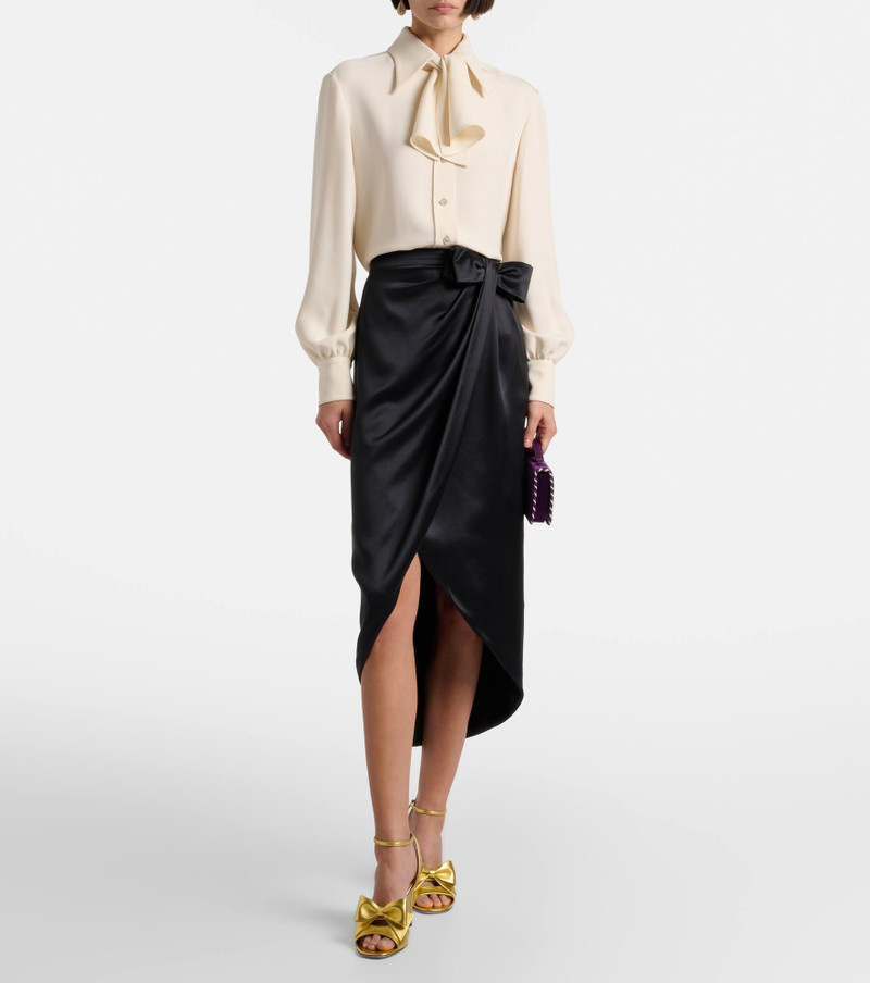 Valentino Asymmetric low-rise silk midi skirt outlook