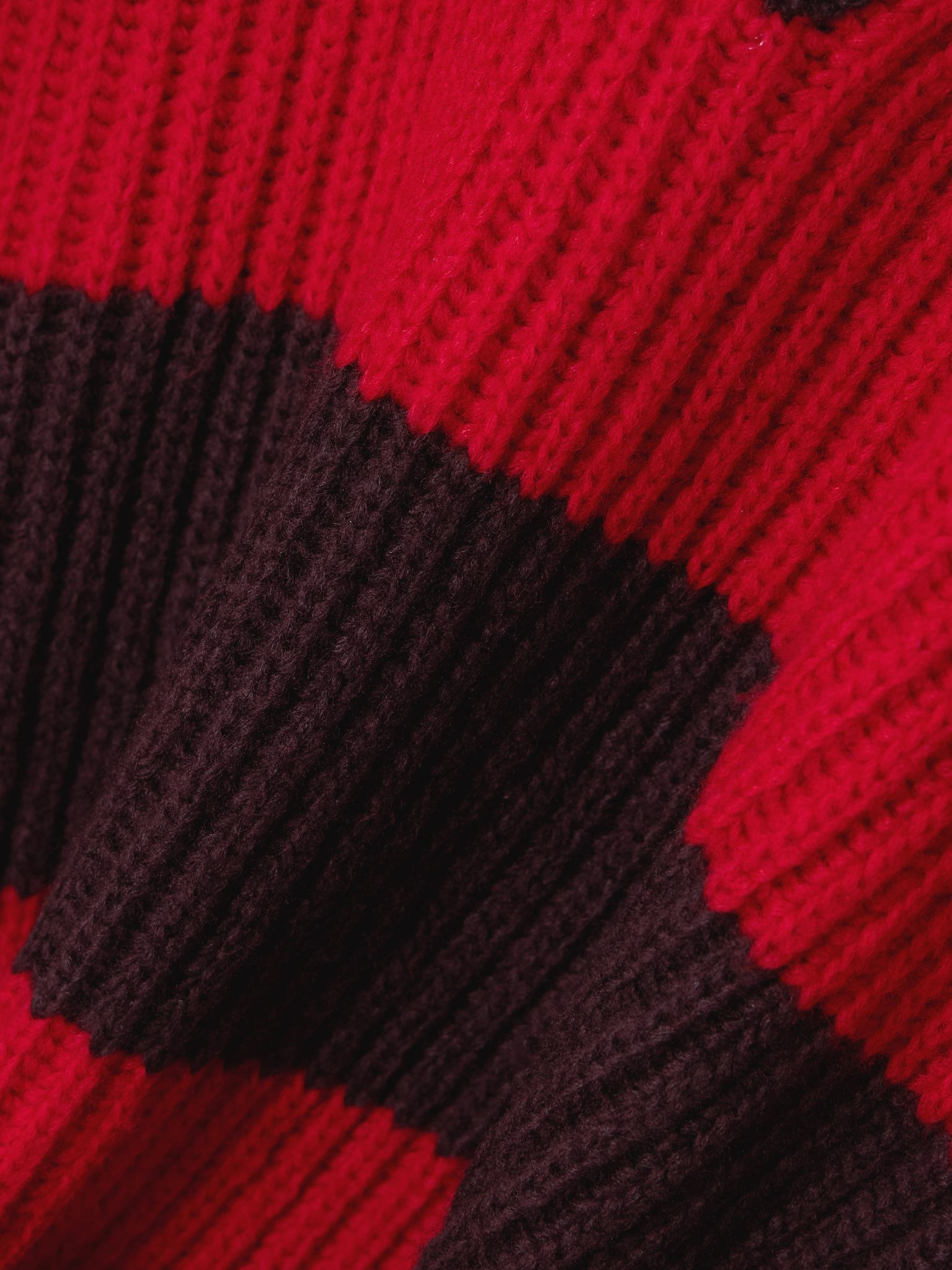 Oversized striped wool-blend sweater Red - 4