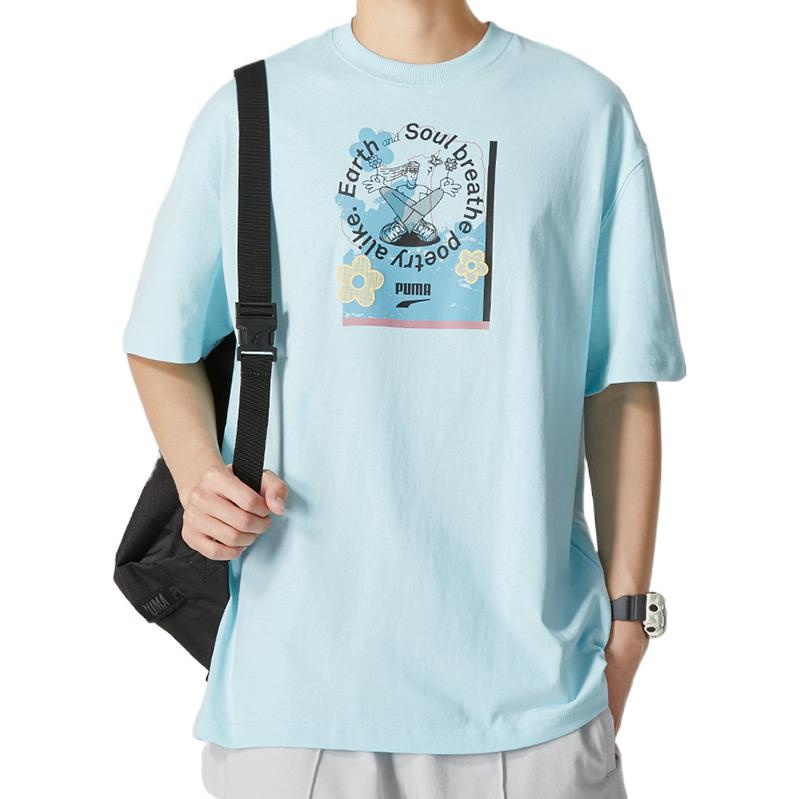 PUMA Downtown Graphic T-Shirt 'Blue' 537739-30 - 2