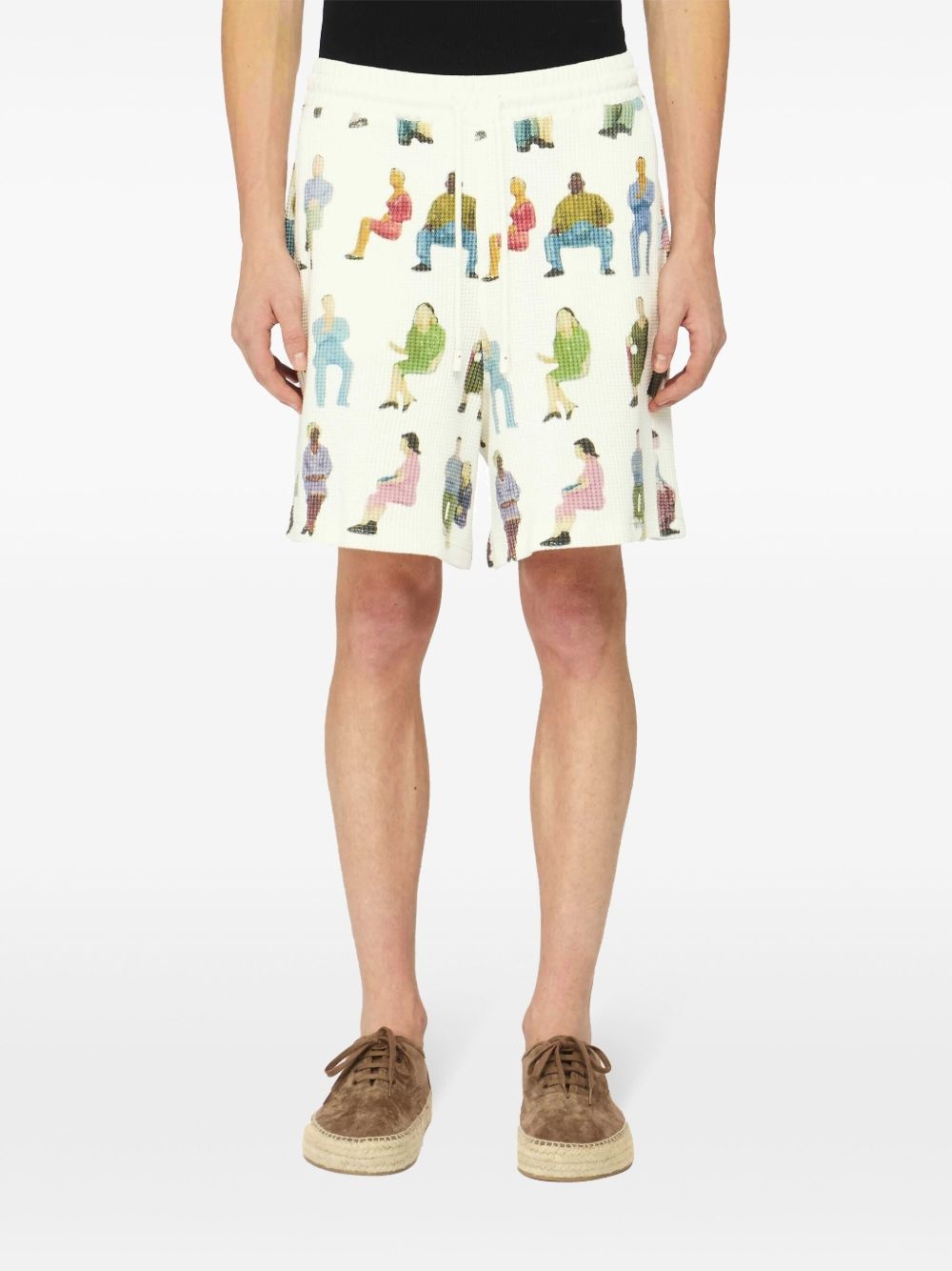 waffle-texture shorts - 3