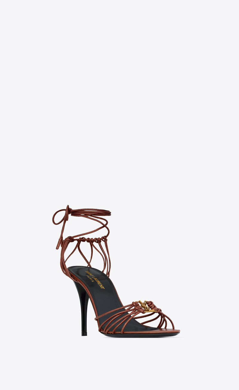 SAINT LAURENT babylone sandals in smooth leather outlook