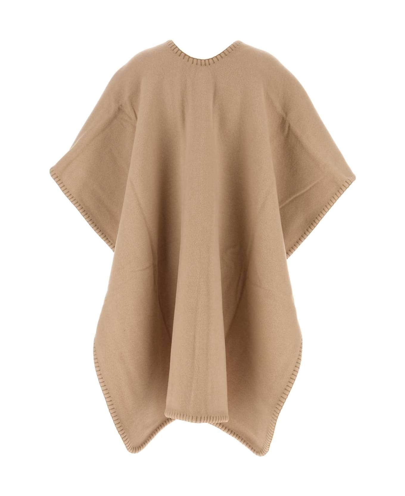 Antiqued Pink Wool Blend Cape - 2