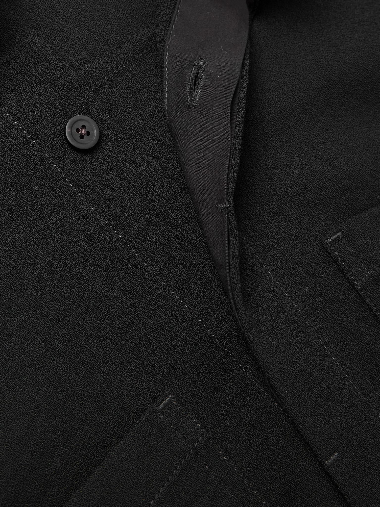 Wool-Crepe Shirt Black - 5
