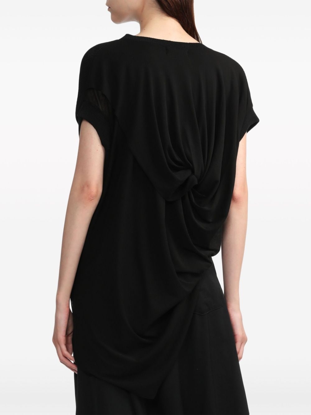 ruched-detailing cotton-blend top - 4