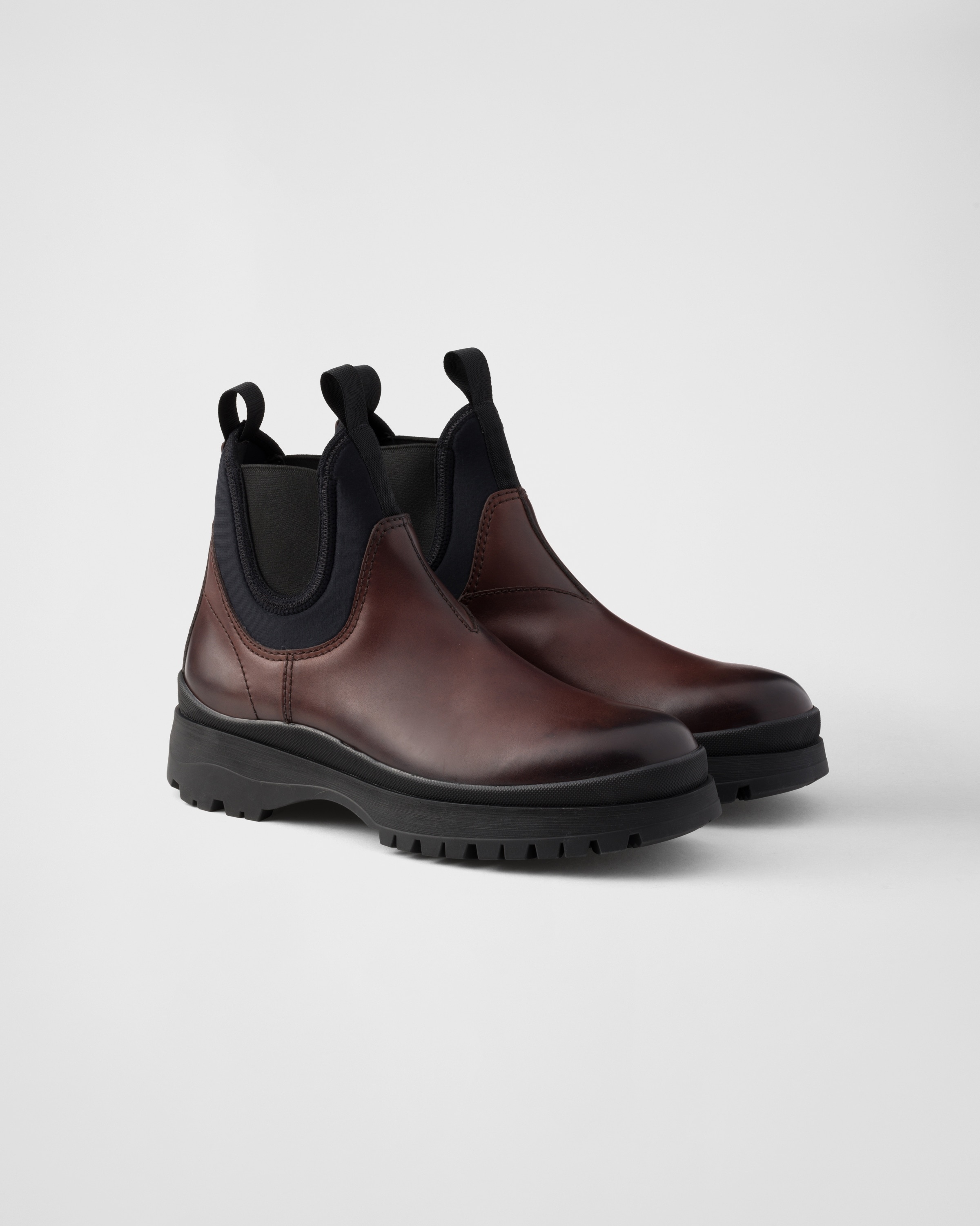 Leather and stretch fabric Chelsea boots - 1