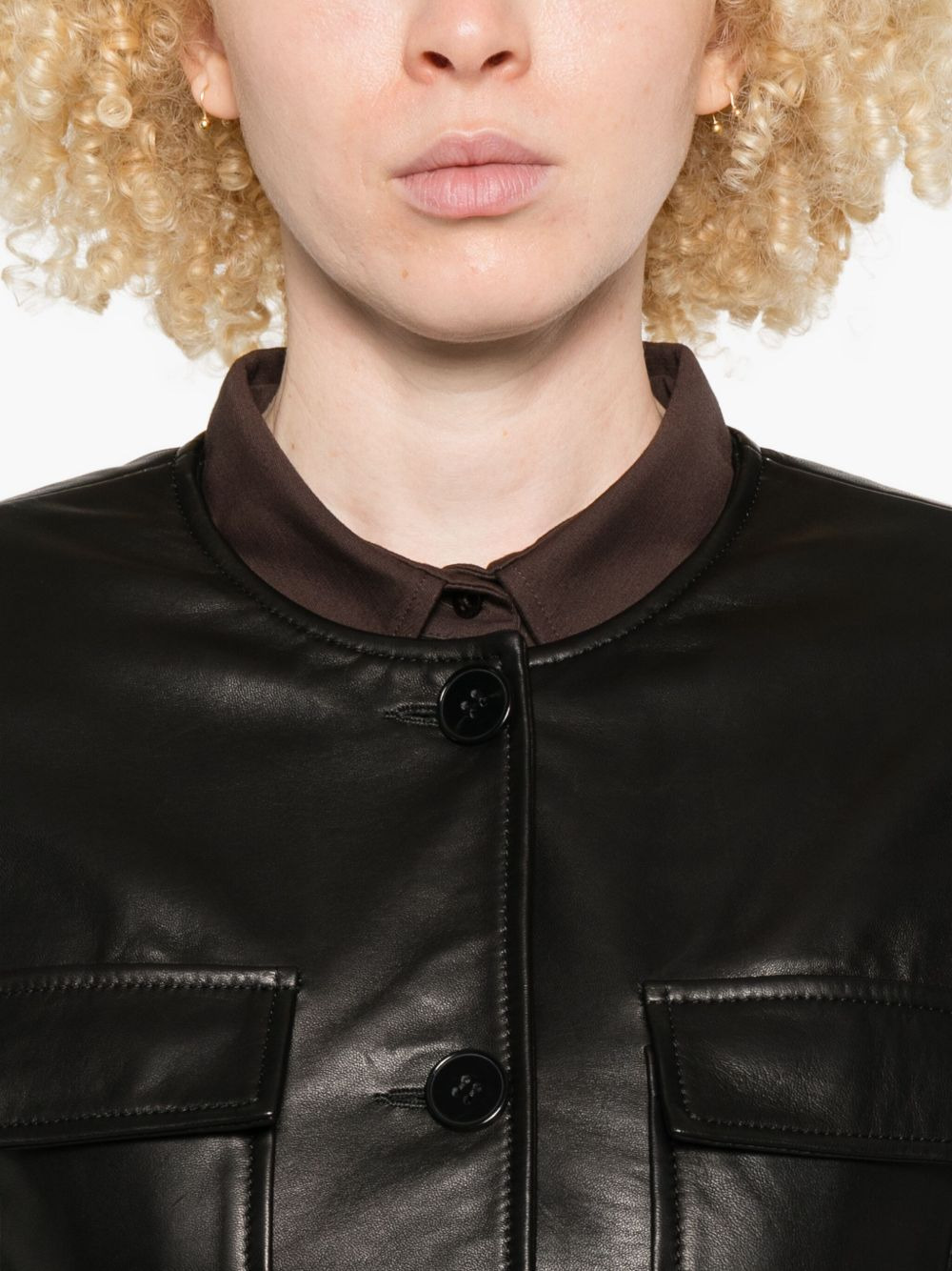 leather blazer - 5