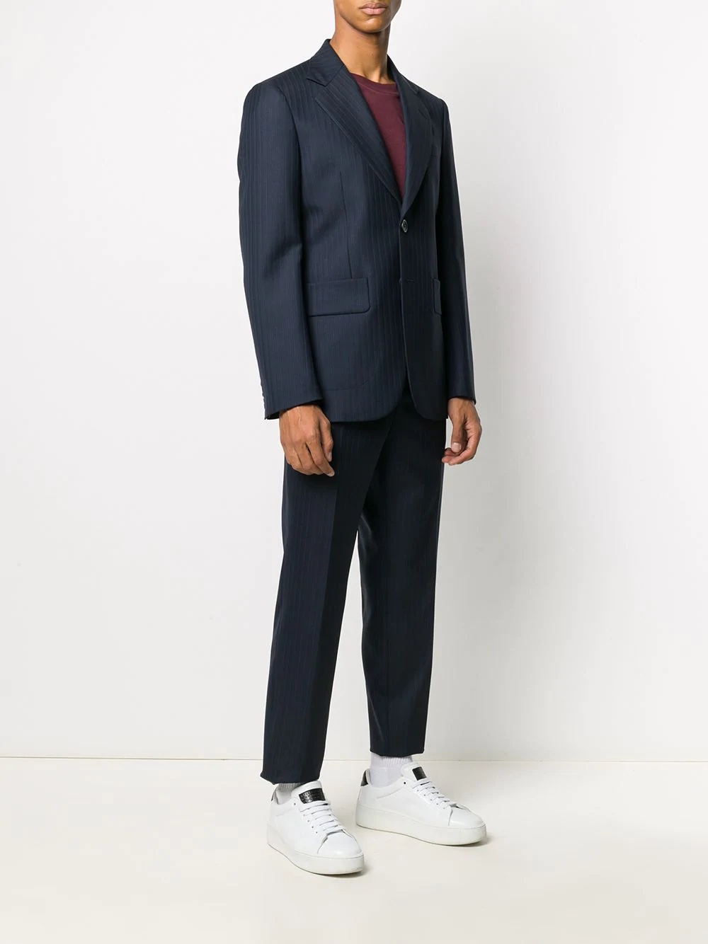 single-breasted pinstripe suit - 3