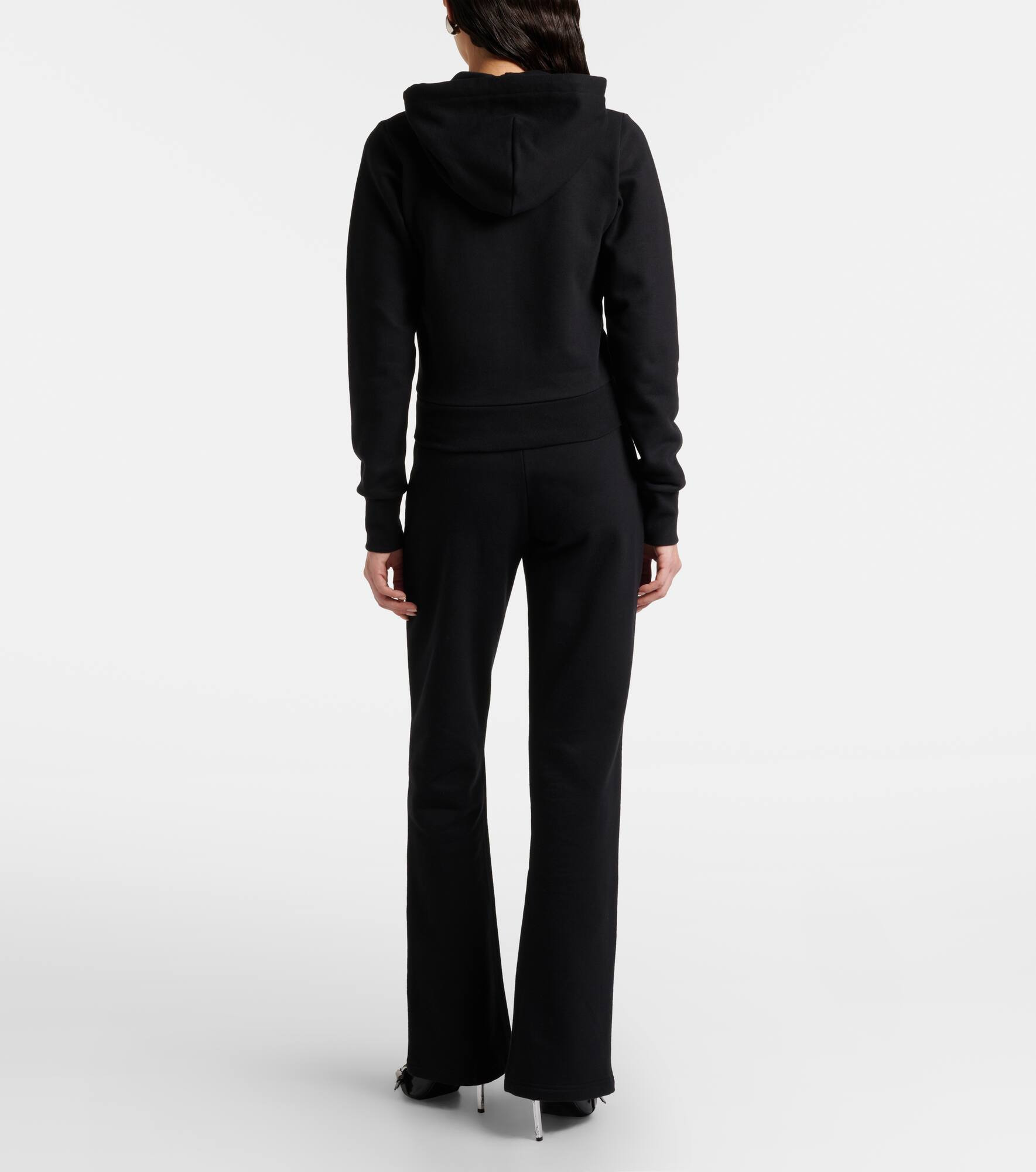 Cotton-blend jersey zip-up hoodie - 3