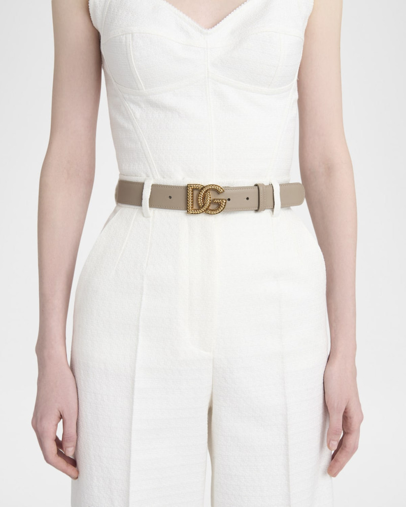 Dolce & Gabbana Leather Logo Buckle Belt outlook