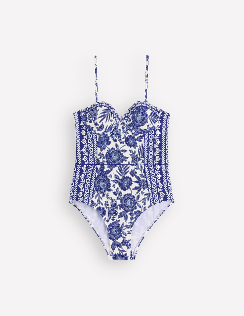 Rhodes Cup-Size Swimsuit-Mazarine Blue, Tigers Paradise - 1