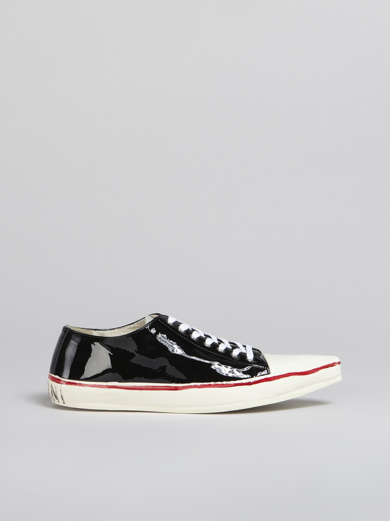 PATENT LEATHER GOOEY LOW-TOP SNEAKER W/MARNI GRAFFITI-STYLE SIGNATURE 1