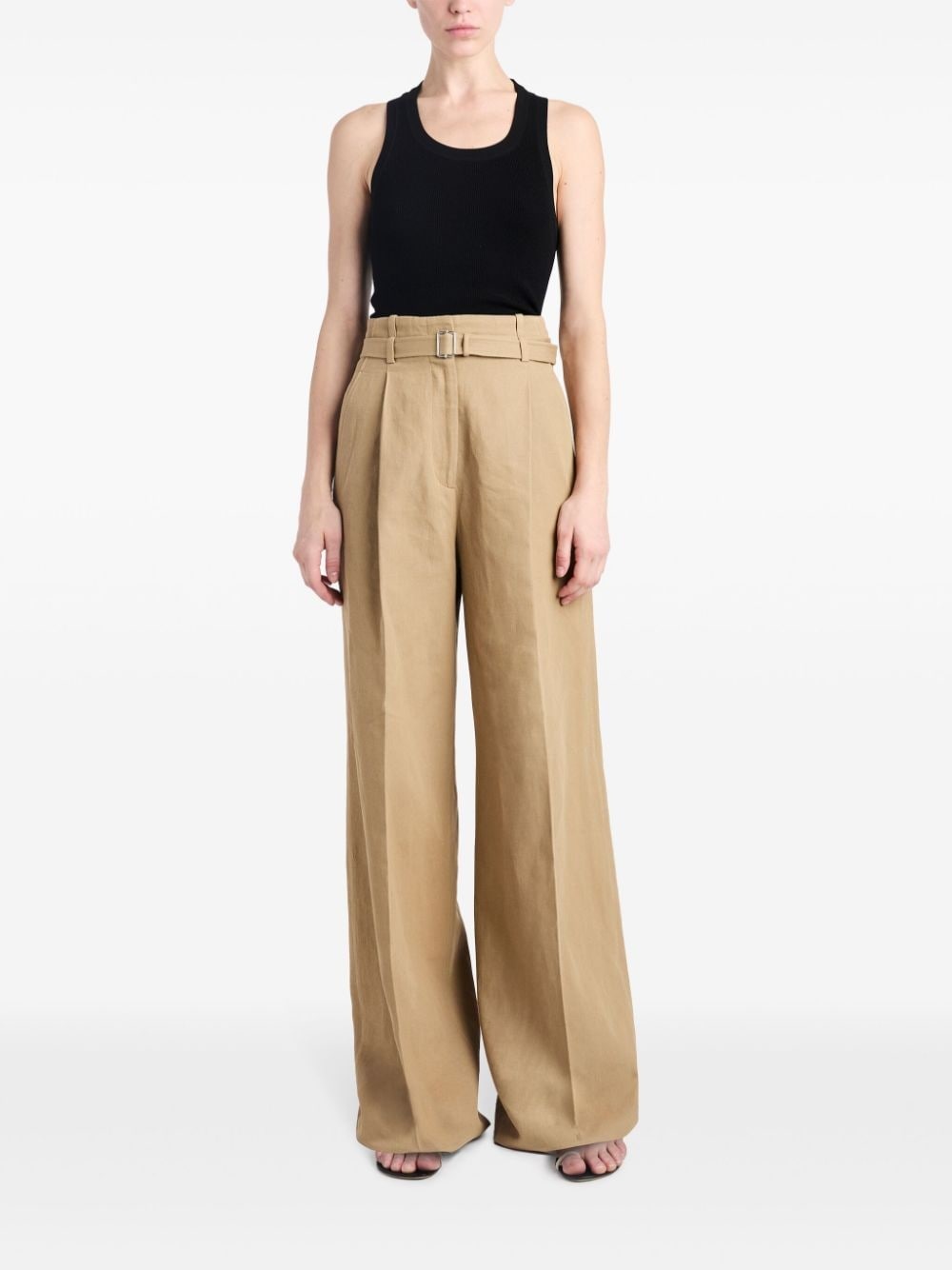 Dana wide-leg cotton-linen trousers - 2