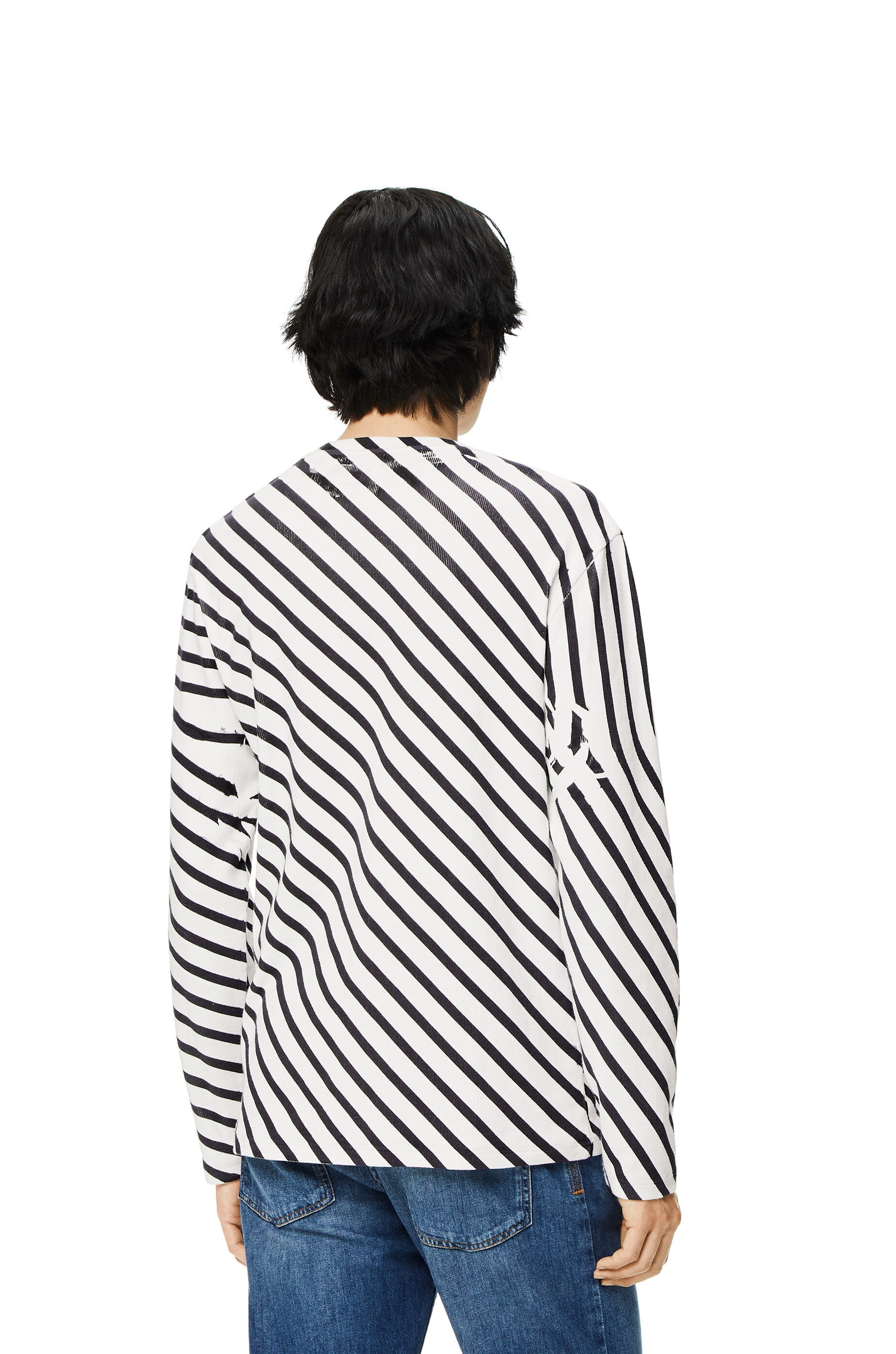 Diagonal stripe T-shirt in cotton - 4