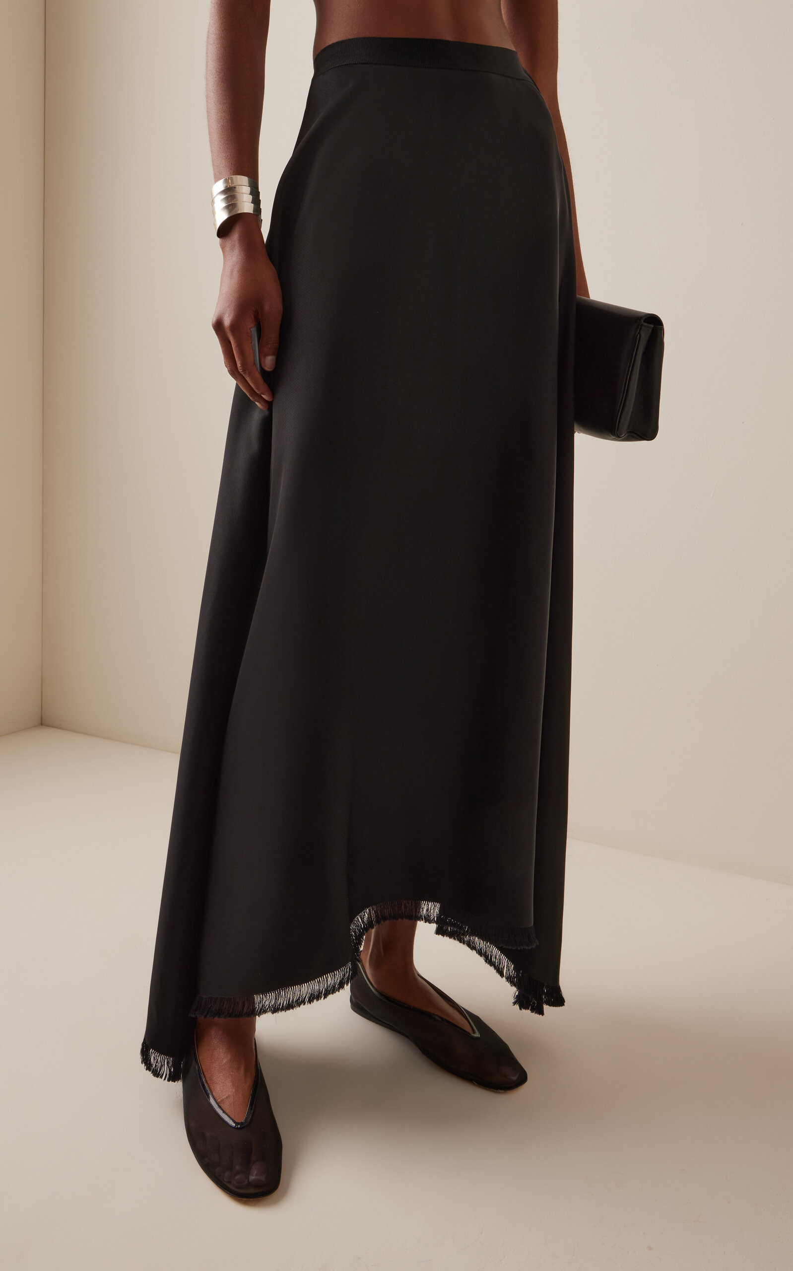 Ash Draped Maxi Skirt black - 3