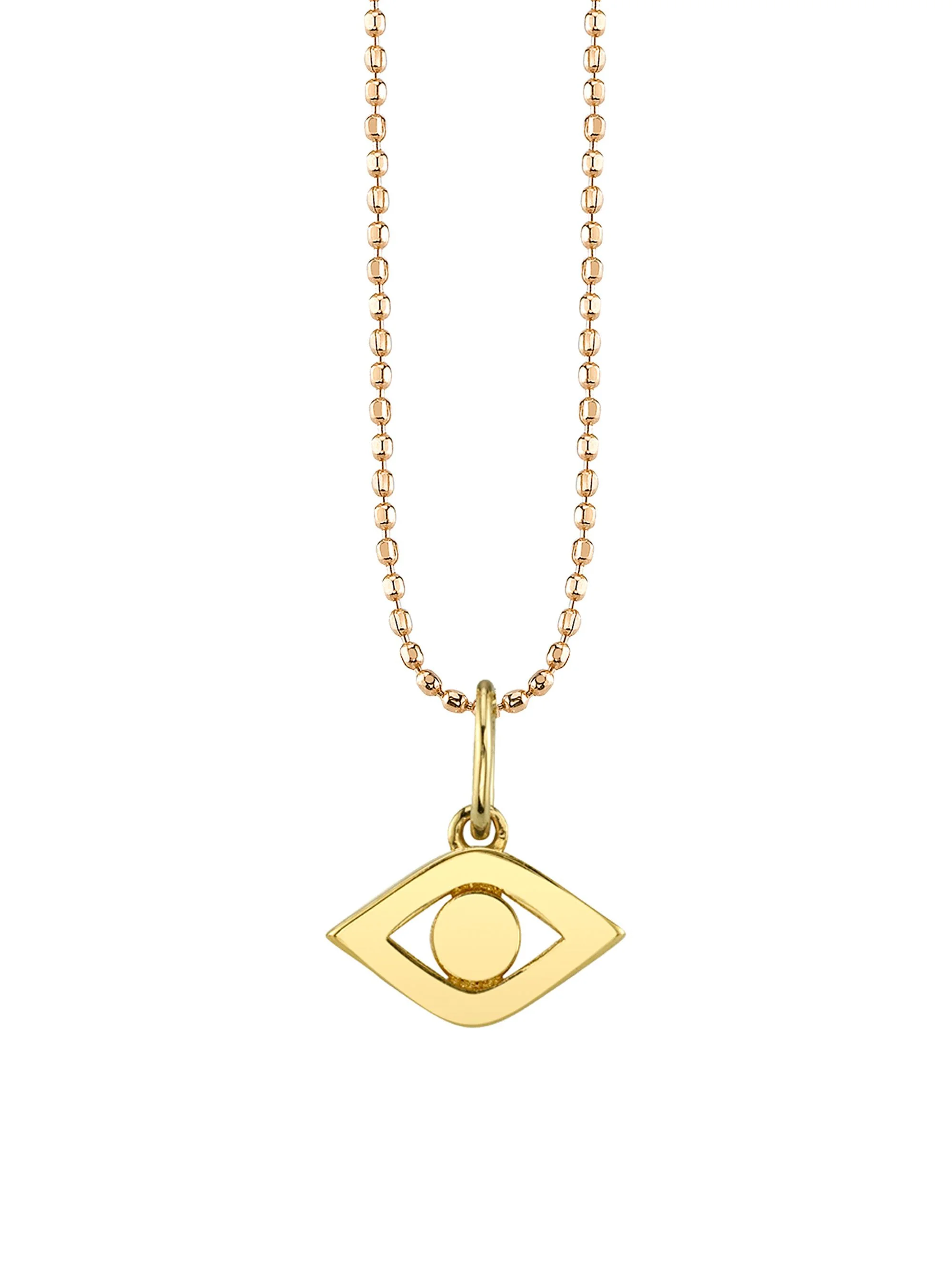 Women's 14K Yellow Gold Medium Evil Eye Pendant Necklace - Yellow Gold - 1