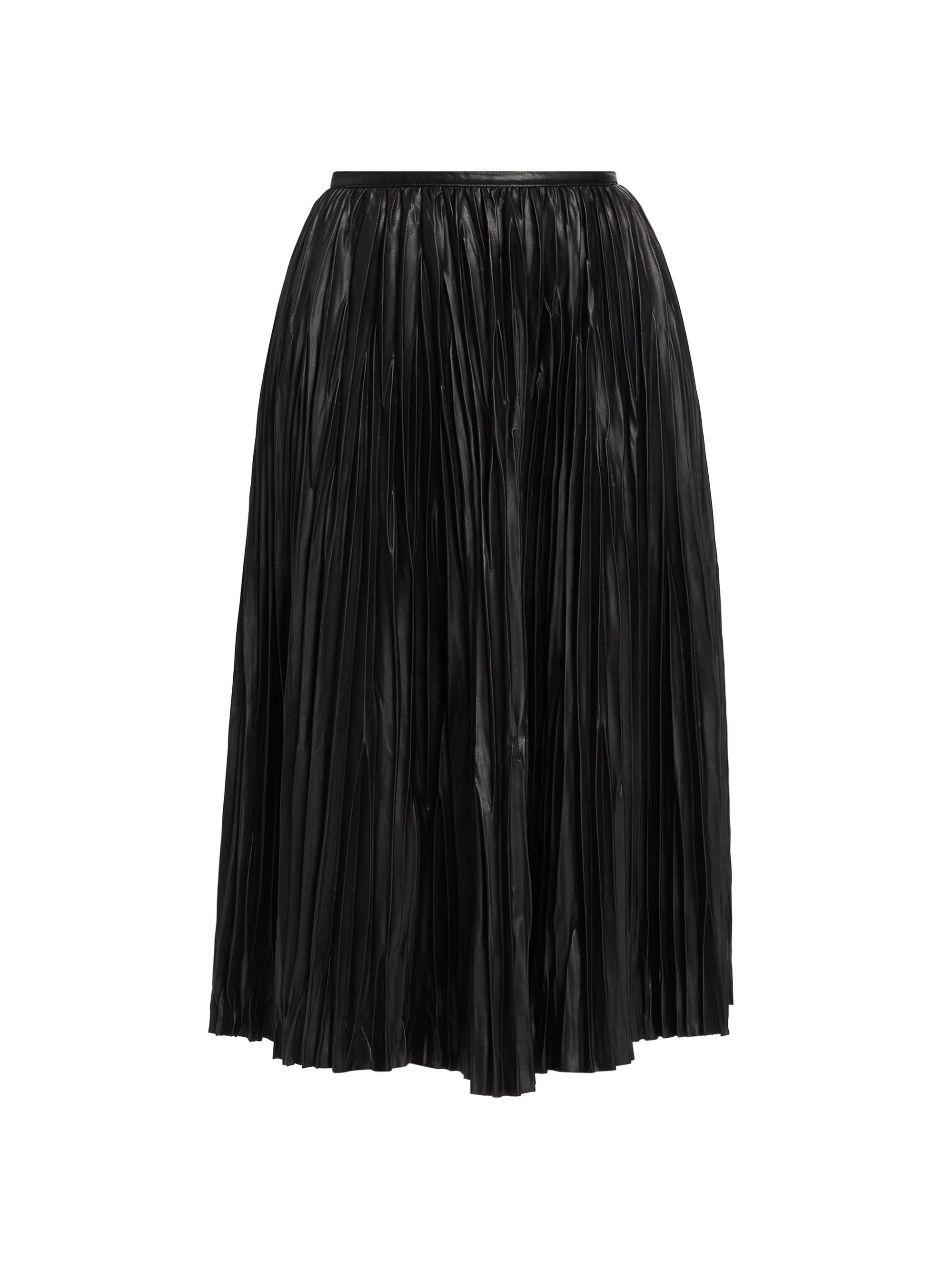Women's Rosalyn Faux Leather Midi-Skirt - Black - 1