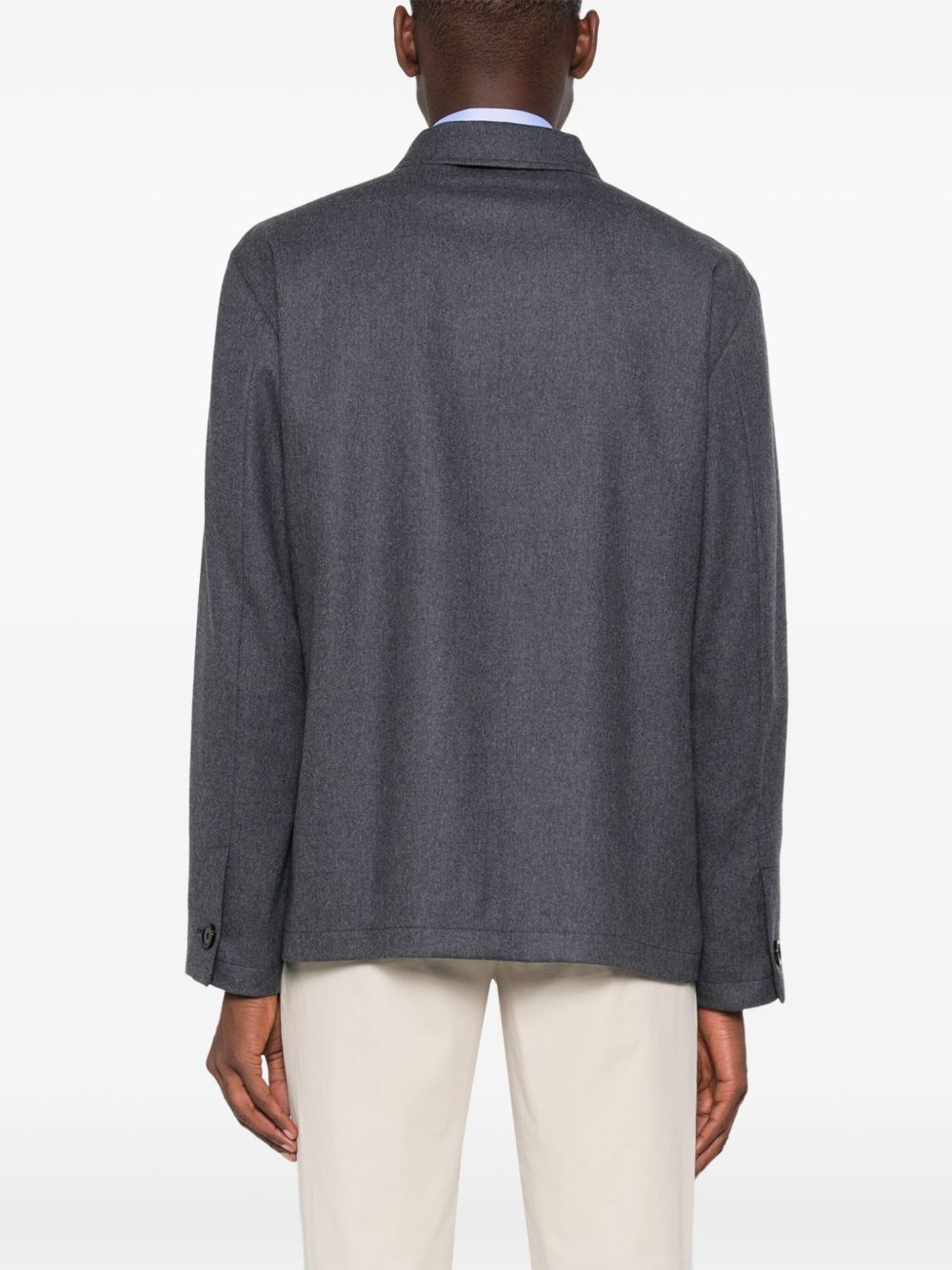 pockets-detail shirt jacket - 4