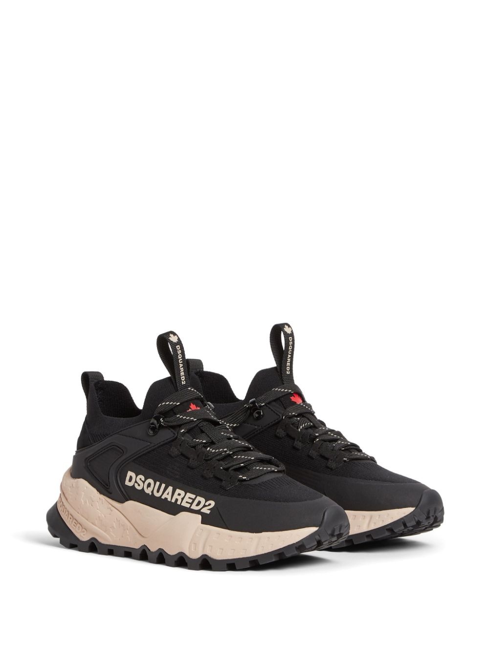 lace-up low-top sneakers - 2