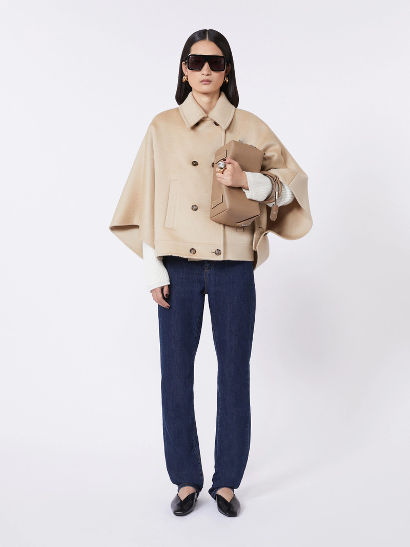 MEANDRO Boxy-fit cashmere cape - ALBINO 3