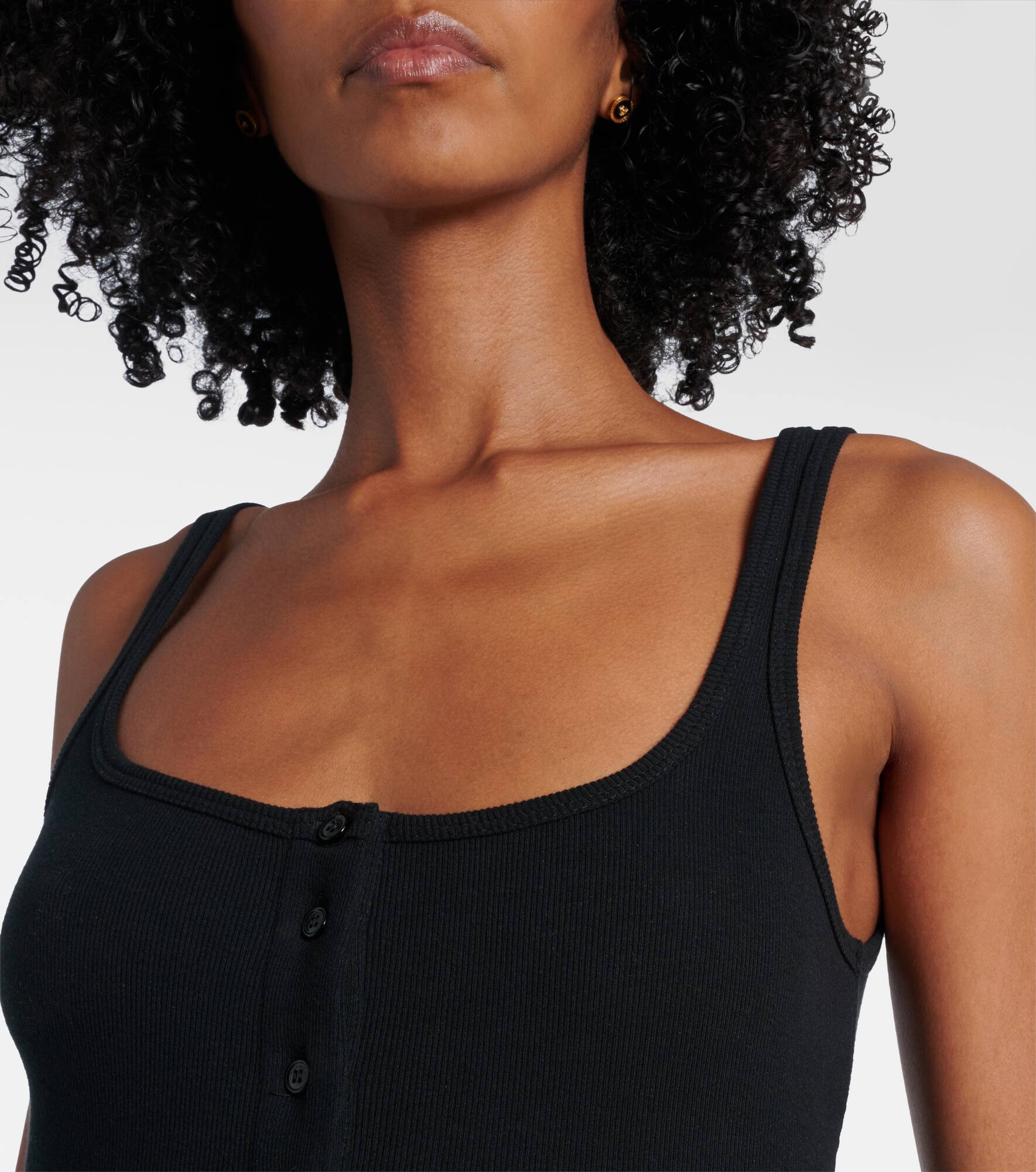 Ribbed-knit logo cotton-blend bodysuit - 4