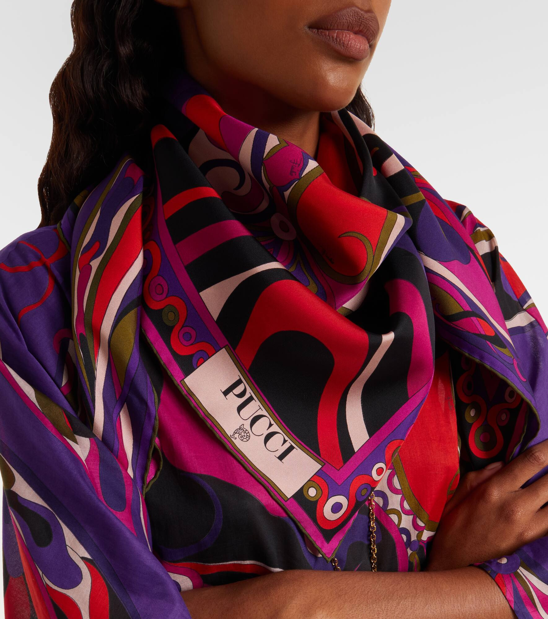 Marmo and Orchidee silk twill scarf - 2