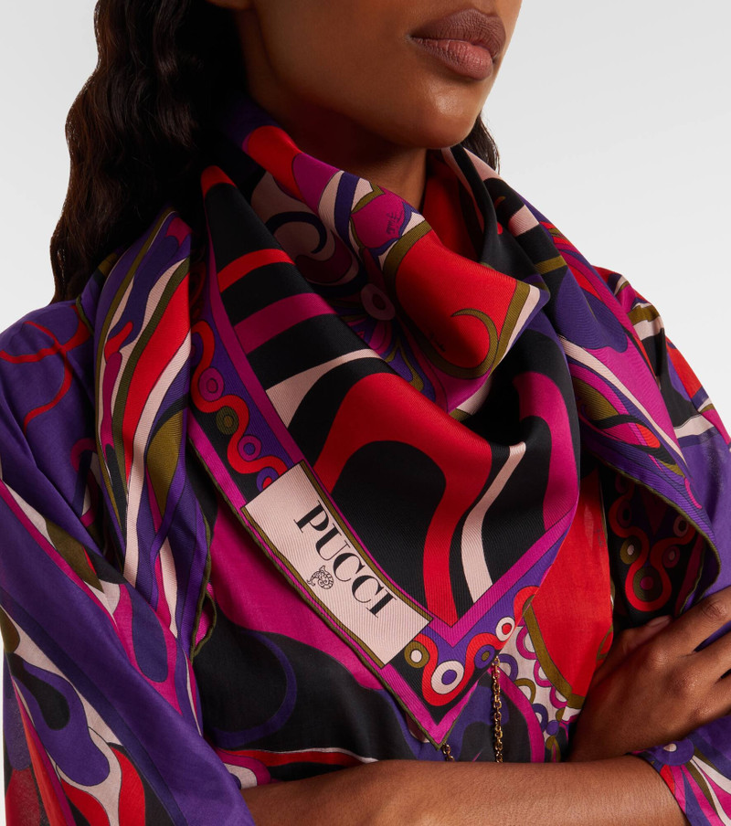 PUCCI Marmo and Orchidee silk twill scarf outlook