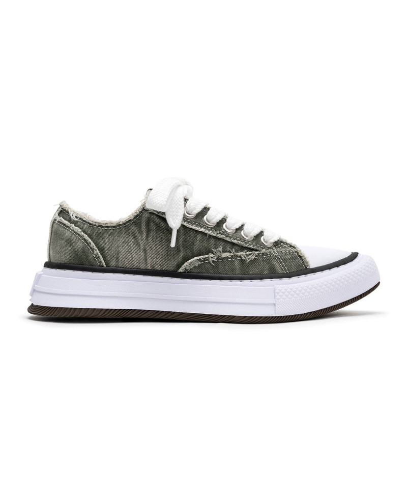 "YUCCA" OG Sole Bleach-Wash Denim Canvas Low-top Sneaker 12