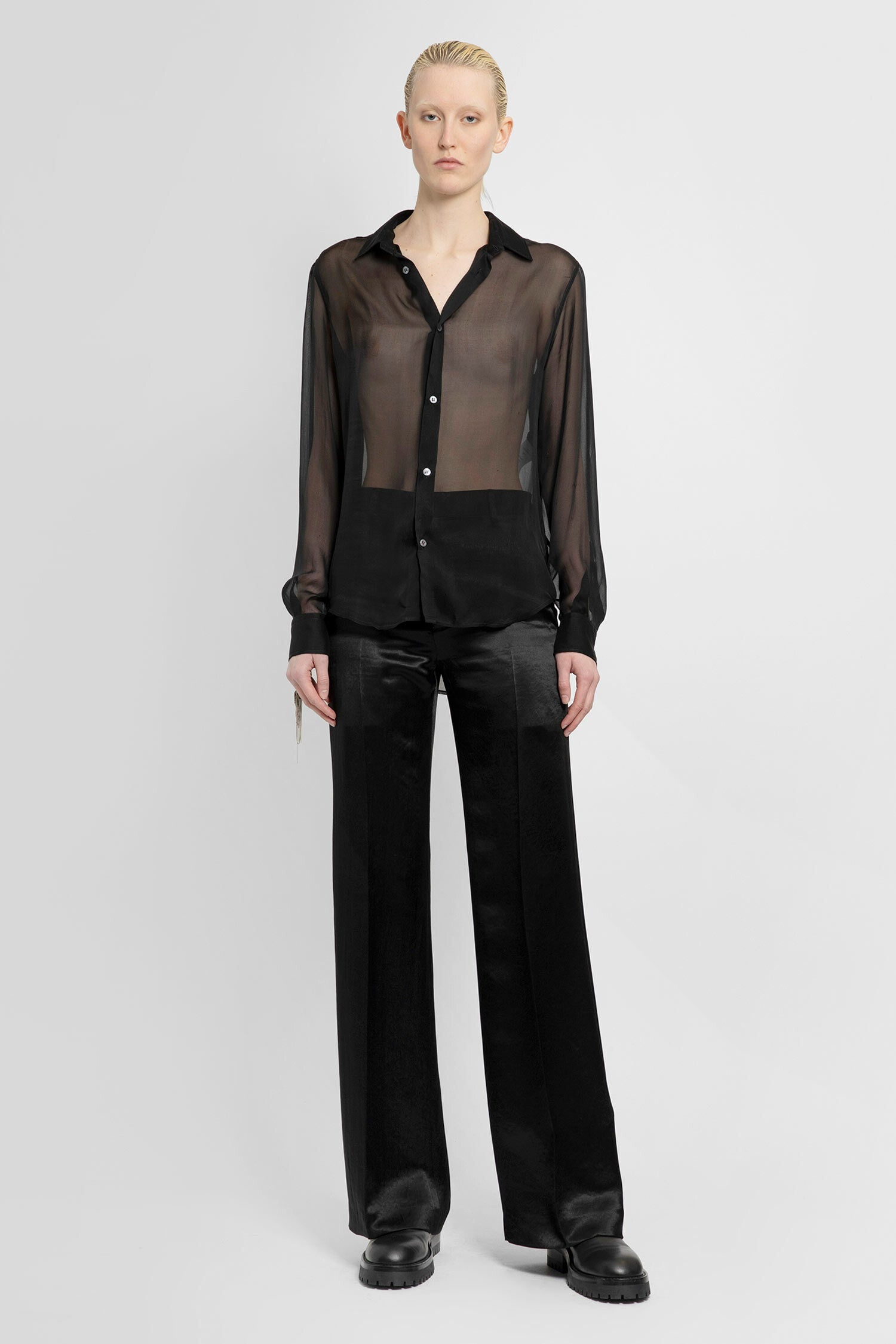 ANN DEMEULEMEESTER WOMAN BLACK TROUSERS - 5