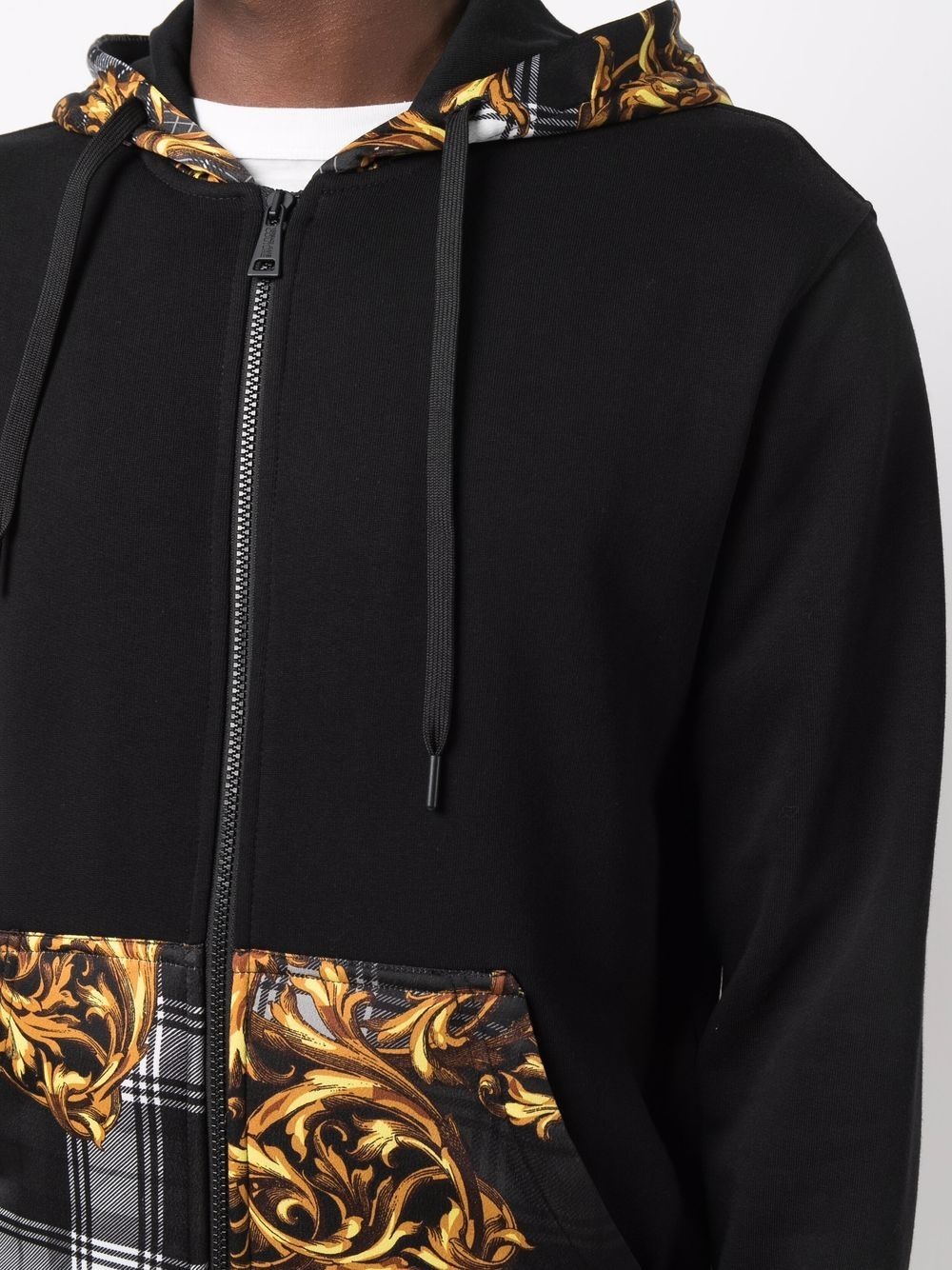 baroque-print panel hoodie - 5