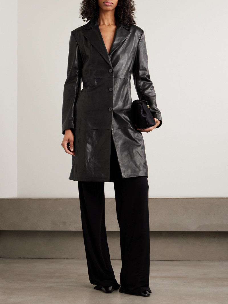 NOUR HAMMOUR Eames Paneled Leather Jacket outlook