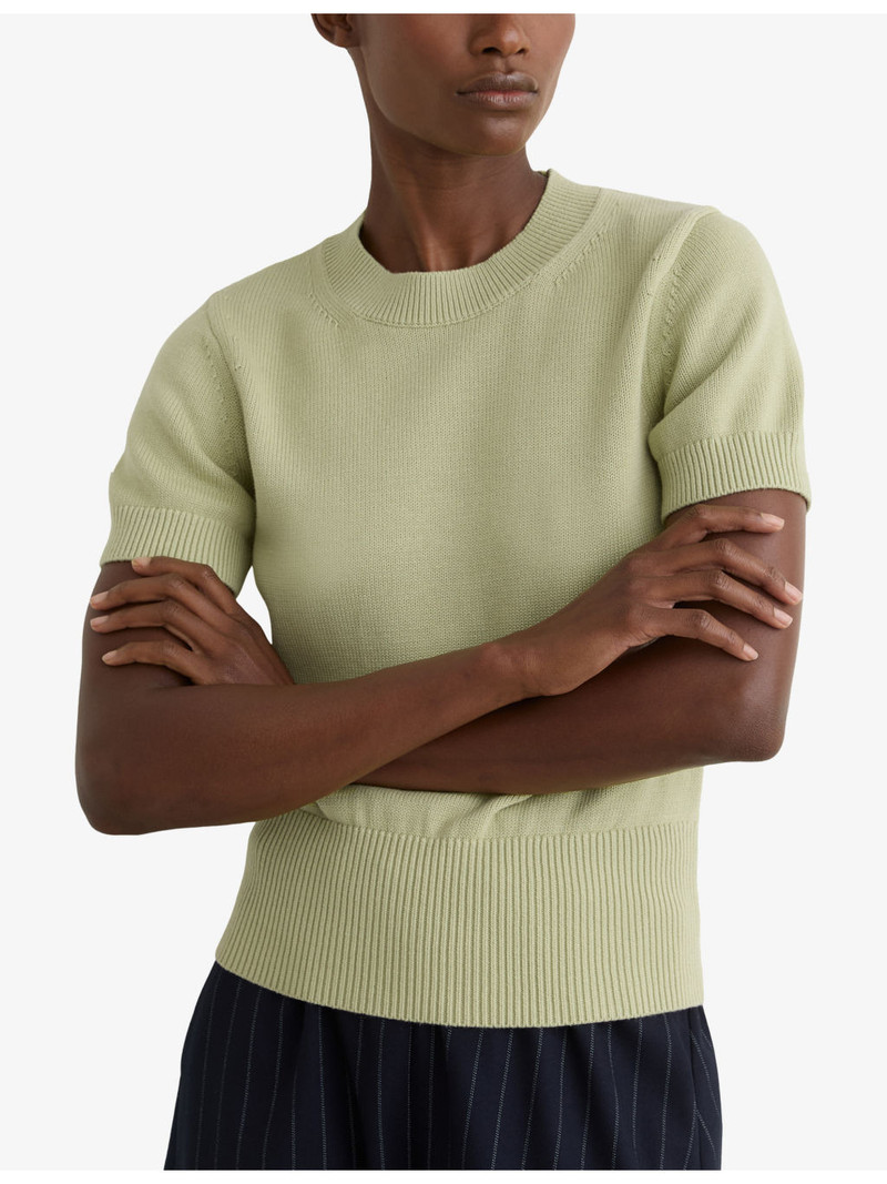 Anita Short-Sleeve Cotton and Wool-Blend Top 3