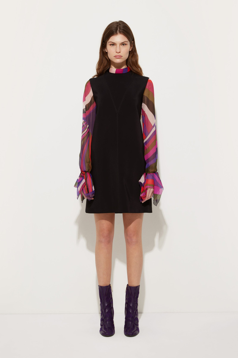 PUCCI PRINTED SLEEVE SHEATH DRESS outlook