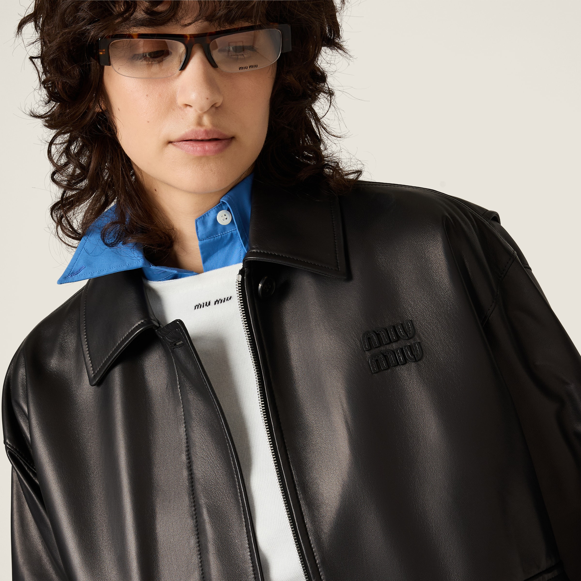 Nappa leather blouson jacket - 4