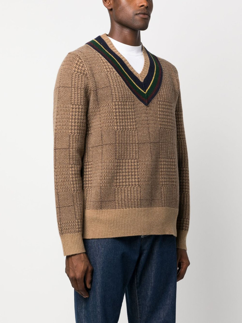 Glen plaid check-pattern wool jumper 3