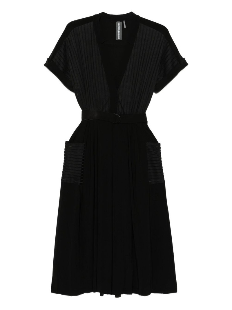 pleated striped midi dress 1