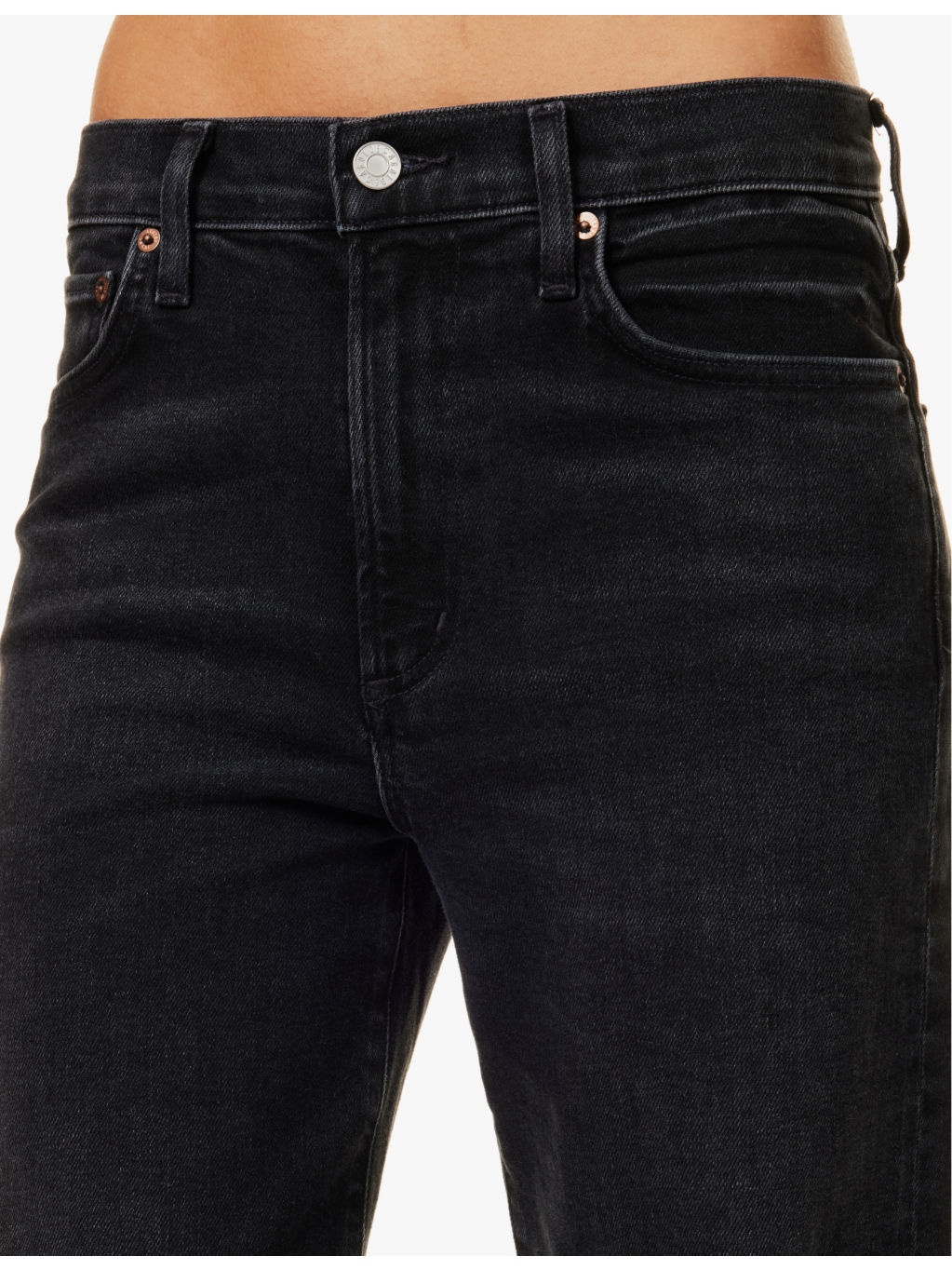 Harper straight-leg mid-rise organic cotton-blend jeans - 5