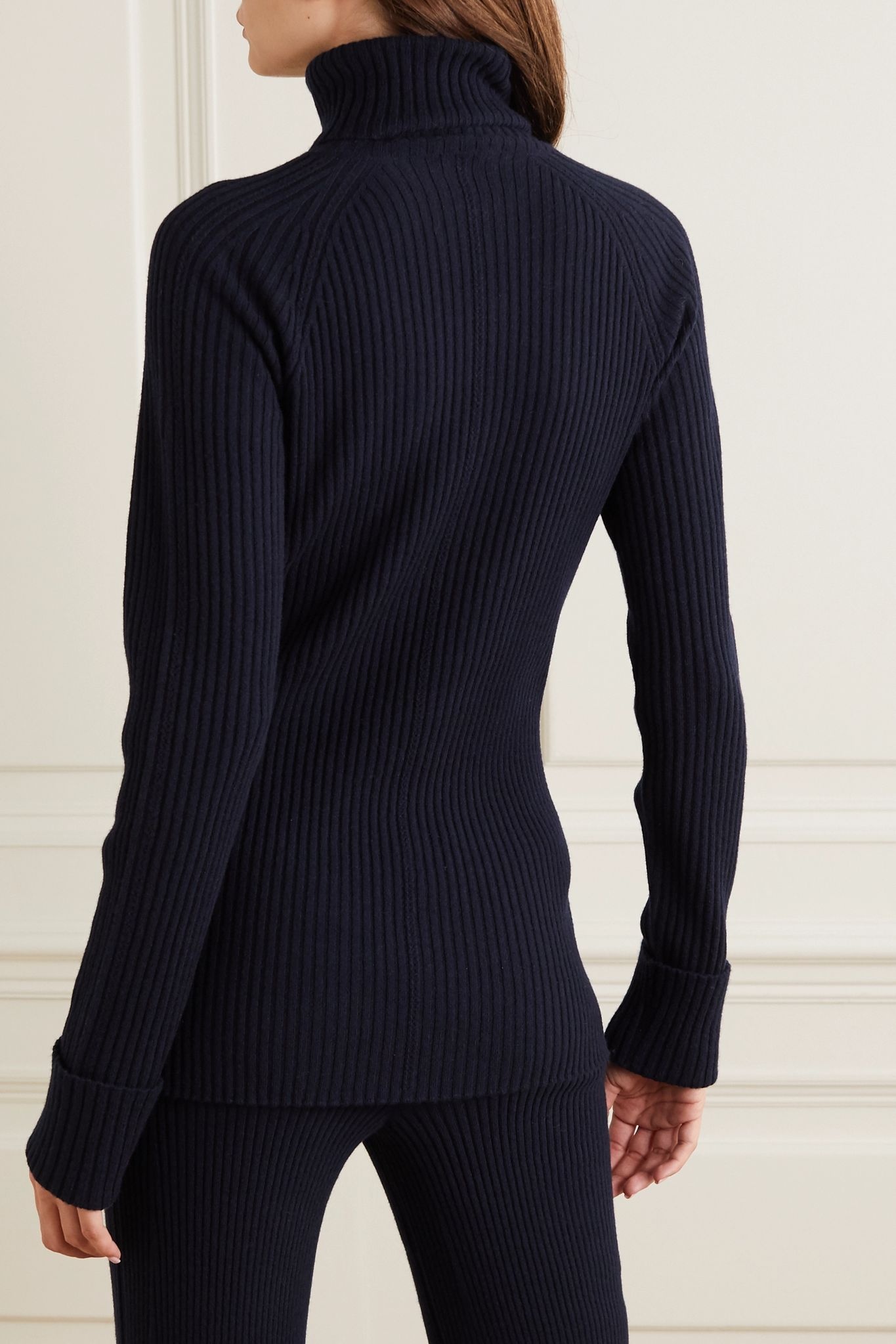 Ribbed wool and silk-blend turtleneck sweater - 4