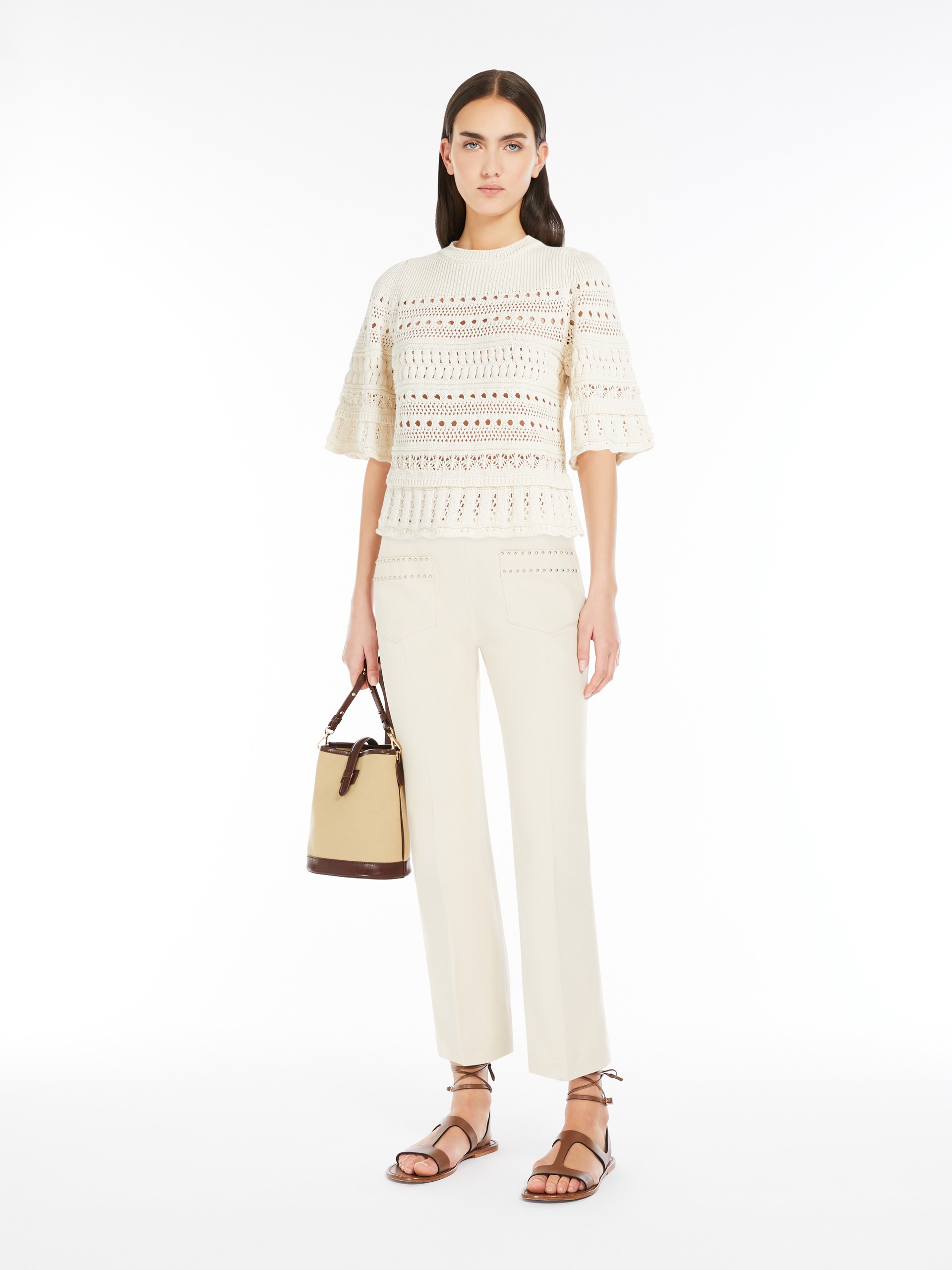 ASTRALE1234 Flared stretch cotton trousers - 2