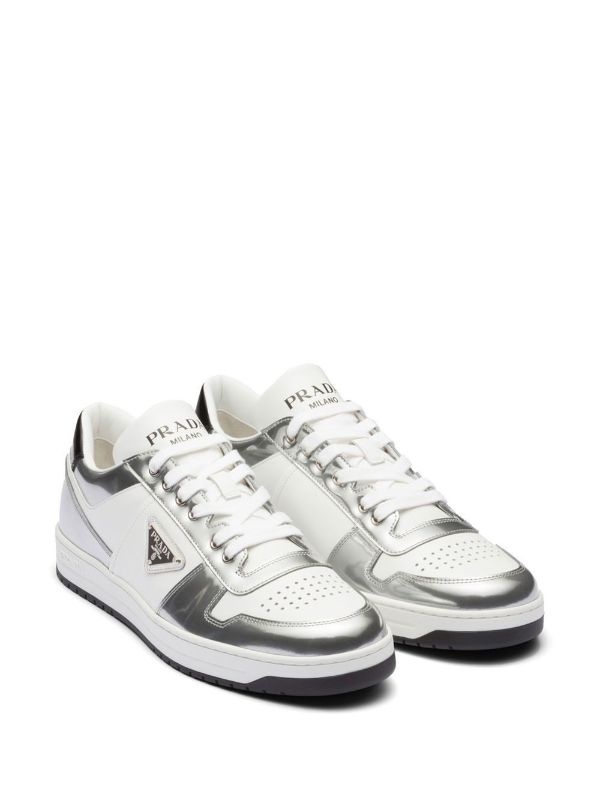 (WMNS) PRADA District Leather Sneakers 'White Silver' 1E790M_3LJ6_F0J36 - 2