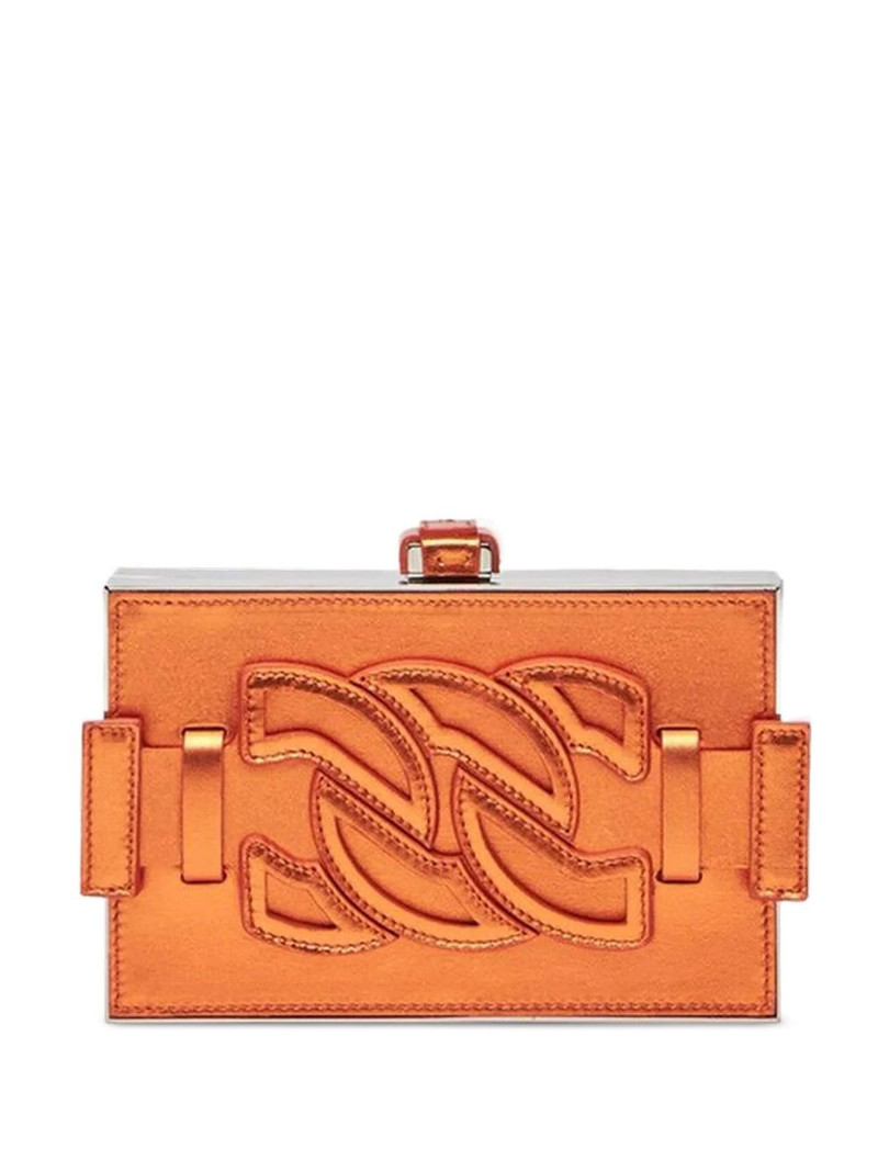 logo-patch clutch bag 1