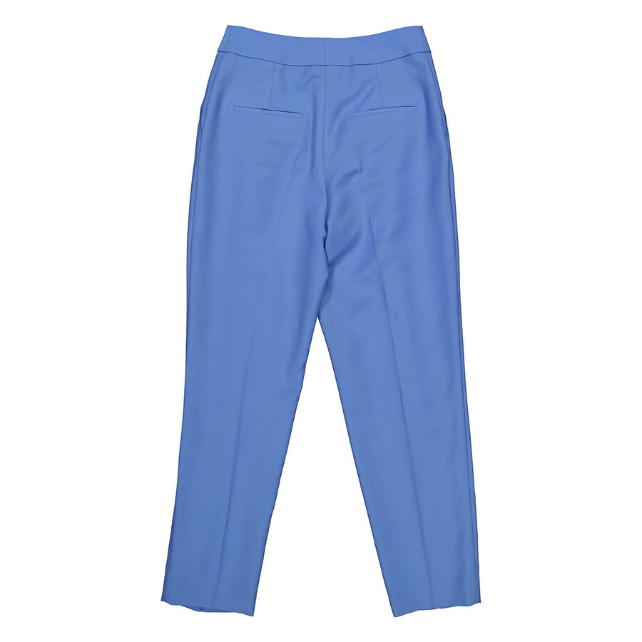 Burberry Vivid Cobalt Mohair Wool Pleated Pants - 2