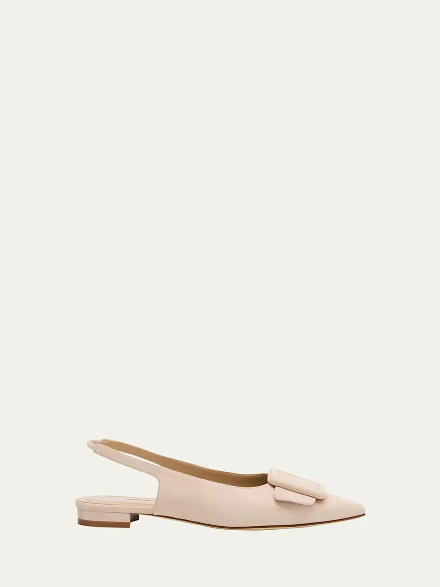 Maylura Suede Slingback Ballerina Flats - 1