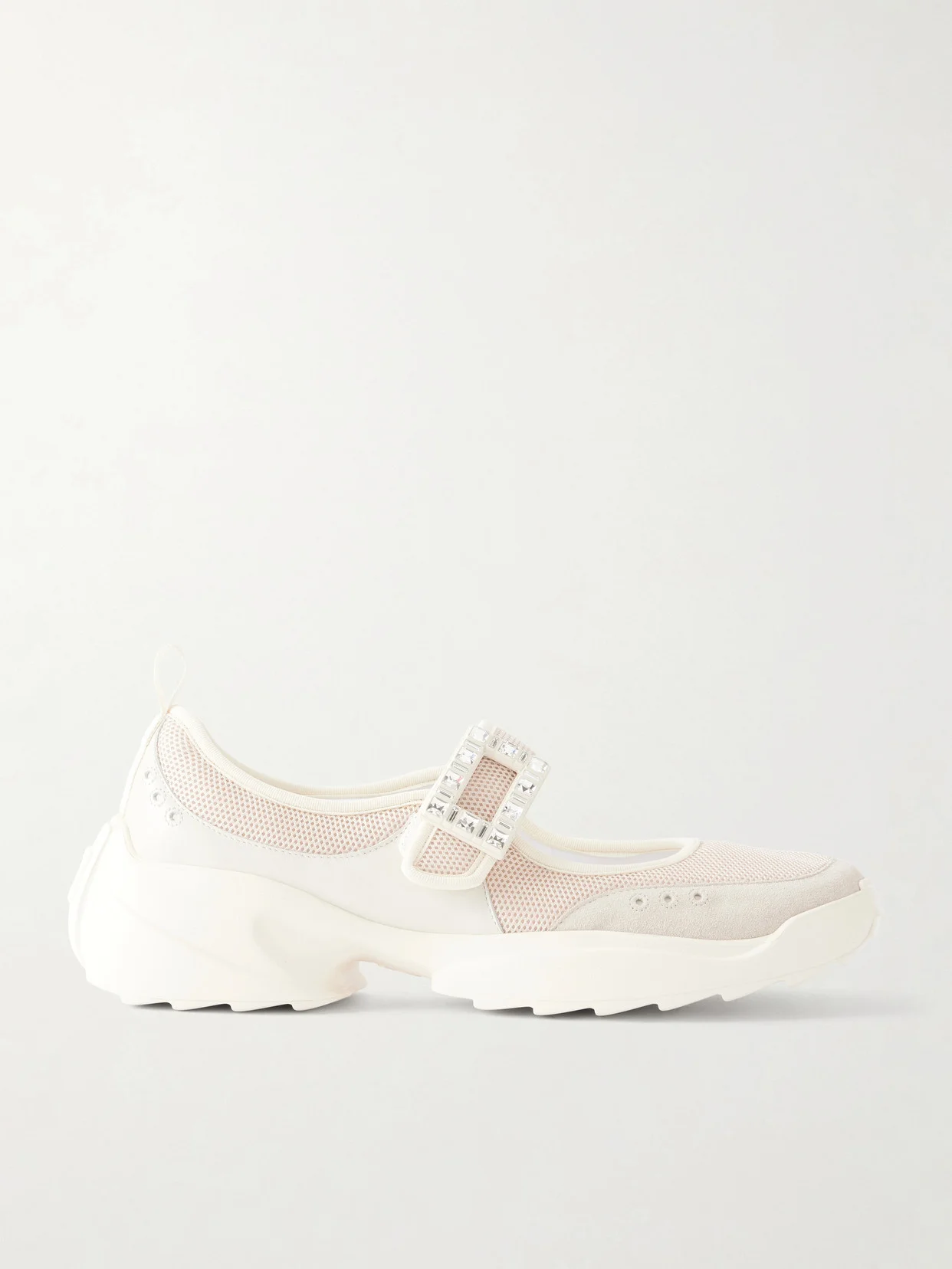 Viv On The Run Embellished Leather-trimmed Mesh Mary Jane Sneakers - 1