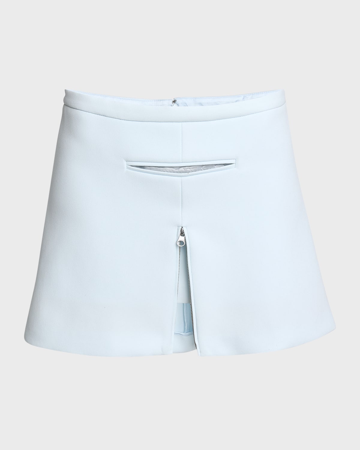 Tailored Zip Twill Mini Skirt - 1