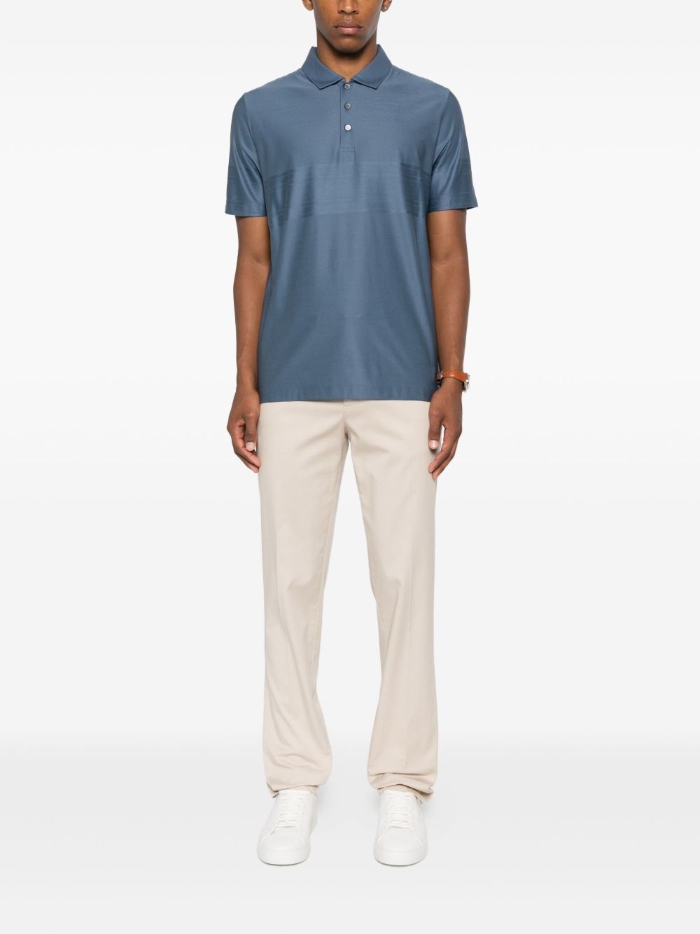 stripe-detail polo shirt - 2